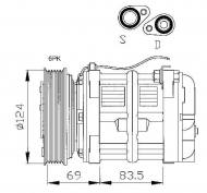 32038 NRF - KOMPRESOR KLIMATYZACJI VOLVO S40 95- 