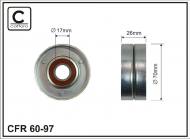 60-97 CAFFARO - ROLKA NAPINACZA 70X17X26 METAL-GALWANIZACJA BIAŁA, ŁOŻYSKO N