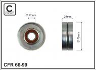 66-99 CAFFARO - ROLKA NAPINACZA 70X17X24 METAL-GALWANIZACJA BIAŁA, ŁOŻYSKO N