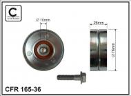 165-36 CAFFARO - ROLKA NAPINACZA 76X10X26 METAL-GALWANIZACJA BIAŁA, ŁOŻYSKO N