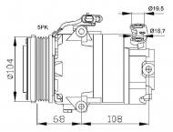 32080 NRF - KOMPRESOR KLIMATYZACJI OPEL VAUXHALL ASTRA 98-