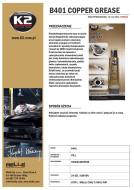 B401N K2 - COPPER GREASE 20G, Smar miedziowy, przeciw zapiekaniu się gwintów.