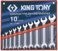 1110MR KING TONY - ZESTAW KLUCZY PŁASKICH  10cz.  6 - 28mm, ETUI
