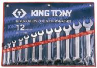 1112SR KING TONY - ZESTAW KLUCZY PŁASKICH  12cz. CALOWE  1/4 - 1.1/4''  ETUI