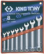 1208MR KING TONY - ZESTAW KLUCZY PŁASKO-OCZKOWYCH   8cz.  10  -22mm,  ETUI