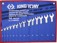 1214MRN05 KING TONY - ZESTAW KLUCZY PŁASKO-OCZKOWYCH  14cz. 6 - 19mm,  ETUI Z MATE
