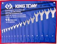 1215MRN02 KING TONY - ZESTAW KLUCZY PŁASKO-OCZKOWYCH  15cz. 6 - 32mm,  ETUI Z MATE