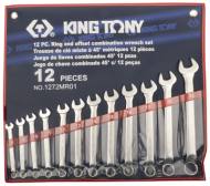 1272MR01 KING TONY - ZESTAW KLUCZY PŁASKO-OCZKOWYCH ODGIĘTYCH 12cz.  8 - 22mm,  E