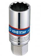 36A018 KING TONY - NASADKA  DO  ŚWIEC 3/8''  18mm x 63mm 12-kąt. CHROM,  WKŁ