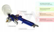 G01105 GEKO - Pistolet lakier.HVLP mini 125ml 0,8mm,plastyk. zb(40)