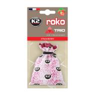 V820T K2 - ROKO TRIO TRUSKAWKA 25G , Odświeżacz powietrza w woreczku z nadrukiem.