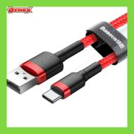 6953156278226 GSM - Baseus Cafule Cable wytrzymały nylonowy kabel przewód USB / USB-C QC3.0 2A 2M czerwony CATKLF-C09