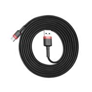 6953156278240 GSM - Baseus Cafule Cable wytrzymały nylonowy kabel przewód USB / USB-C QC3.0 2A 2M czarno-czerwony CATKL1