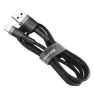 6953156275010 GSM - Baseus Cafule Cable wytrzymały nylonowy kabel przewód USB / Lightning QC3.0 1.5A 2M czarno-szary