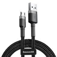 6953156280366 GSM - Baseus Cafule Cable wytrzymały nylonowy kabel przewód  USB / micro USB QC3.0 1.5A 2M czarno-szary