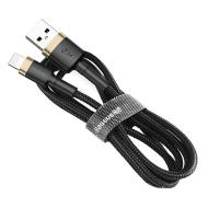 6953156275034 GSM - Baseus Cafule Cable wytrzymały nylonowy przewód USB / Lightning QC3.0 1.5A 2M czarno-złoty