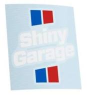 16.23 SHINY - SHINY GARAGE WHITE STICKER 1SZT NAKLEJKA Z LOGO SHINY GARAGE