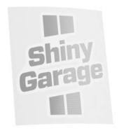16.25 SHINY - SHINY GARAGE SILVER STICKER 1SZT NAKLEJKA Z LOGO SHINY GARAG