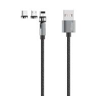 6973687240950 GSM - Dudao składany magnetyczny kabel usb Lightning / USB Typ C / micro USB 3 A 1 m