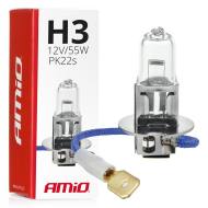 01478 AMIO - Żarówka halogenowa H3 12V 55W filtr UV (E4)