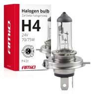 01267 AMIO - Żarówka halogenowa H4 24V 70/75W filtr UV (E4)