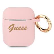 GSM111389 GSM - Guess etui do AirPods GUA2SSSI różowe Silicone Vintage Scrip