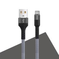 OEM001955 GSM - Maxlife kabel MXUC-01 USB - USB-C 1,0 m 2A szary nylonowy