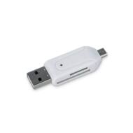 GSM014116 GSM - Forever czytnik kart microSD i SD USB + microUSB biały OTG