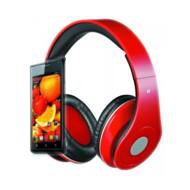 AKKSLREBLPSM0002 GSM - Rebeltec słuchawki przewodowe AUDIOFEEL2 nauszne czerwone