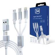 5903108541237 3MK - Kabel Accessories - 3mk Hyper Cable 3in1 A/C to C/Micro/Lightning 1.5m White