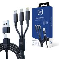 5903108541244 3MK - Kabel Accessories - 3mk Hyper Cable 3in1 A/C to C/Micro/Lightning 1.5m Black