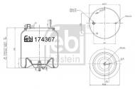 174367 FEBI - AIR SPRING WITH STEEL PISTON AND PISTON ROD