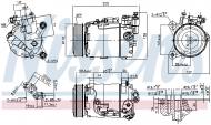 890098 NISSENS - KOMPRESOR KLIMATYZACJI BMW 2 F45 (14-), BMW 2 GT F46 (14-),