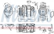 890390 NISSENS - KOMPRESOR KLIMATYZACJI BMW 1 E81-E82-E87-E88 (04-), BMW 3 E9