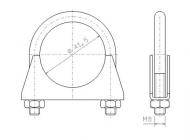 82306-24 WALKER - CZEŚĆ ZACISKOWA, SYSTEM WYDECHOWY U-CLAMPS ( 1) (91510/92573) M8 X 41,5 MM