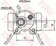 BWD124 TRW - CYLINDEREK HAMULCOWY TYLNY Ý19,05 PRAWY PATRZ KATALOG  09/86