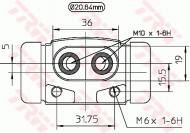 BWF193 TRW - CYLINDEREK HAMULCOWY TYLNY Ý20.64  1.3 09/90-->03/93  1.4