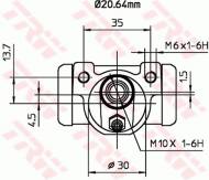 BWF262 TRW - CYLINDEREK HAM.TYLNY (-ABS) =BWF335 