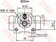 BWH376 TRW - CYLINDEREK HAMULCOWY TYLNY (+ABS) Ý22.22 1.4  1.6  2.0  1.9