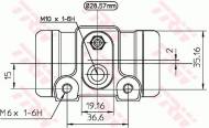 BWN245 TRW - CYLINDEREK HAMULCOWY TYLNY Ý28.60  10Q,14Q,18Q  2.0,2.5D/TD