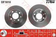 DF1810 TRW - TARCZA HAMULCOWA PRZEDNIA 1.2/1.3 83-91,1.5 83-87,1.5 CRX 83