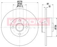 1031136 KAMOKA - TARCZA HAM. TYL.PELNA (ZL) RENAULT MEGANE II 03'->,SCENIC II