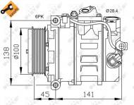 32256 NRF - KOMPRESOR KLIMATYZACJI MERCEDES C160 (W203) 02-