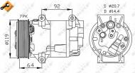 32424 NRF - KOMPRESOR KLIMATYZACJI RENAULT GRAND SCENIC 04-