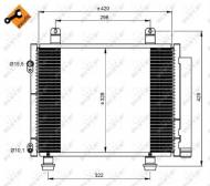 350208 NRF - CHŁODNICA KLIMATYZACJI OPEL/VAUXHALL AGILA 1.3 DIESEL 08-