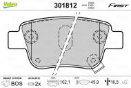 301812 VALEO - KLOCKI HAMULCOWE FIRST TOYOTA Avensis 2.2 Diesel 4/2005->4/2