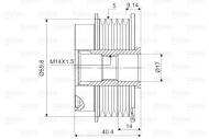 588115 VALEO - KOŁO PASOWE ALTERNATORA ZE SPRZĘGIEŁKIEM TOYOTA YARIS 55 KW