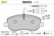 598553 VALEO - KLOCKI HAMULCOWE Z NRS PEUGEOT 807 2.0 DIESEL 6/2002->5/2006