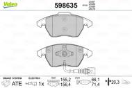 598635 VALEO - KLOCKI HAMULCOWE Z NRS VW GOLF 2.0 DIESEL 11/2005->5/2007