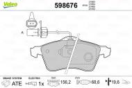 598676 VALEO - KLOCKI HAMULCOWE VW TRANSPORTER 2.5 BENZ. 2/1994->12/1995